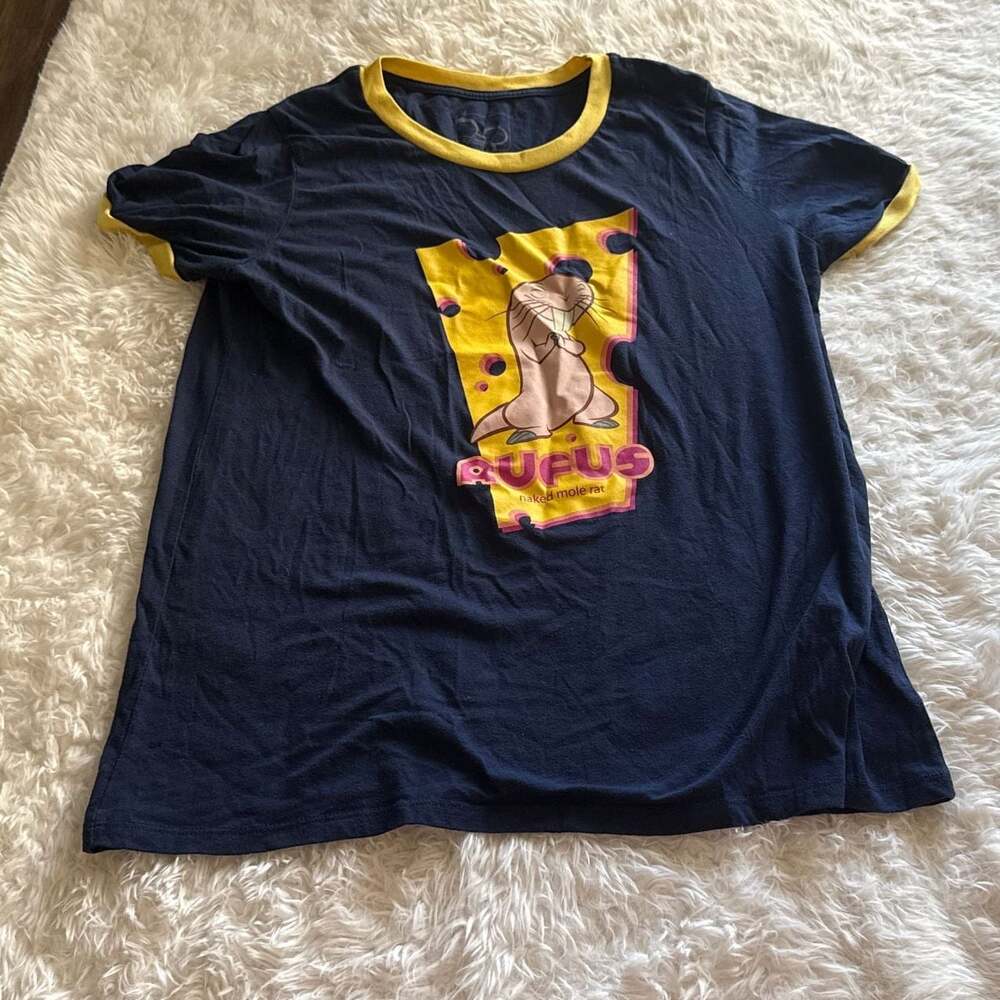 Her Universe Disney Kim Possible Rufus the Naked Mole Rat Navy‎ Ringer T-Shirt
